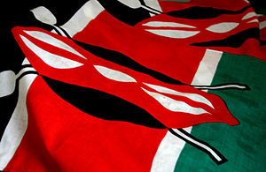 A variation on the Kenyan flag. A variation on the Kenyan flag.