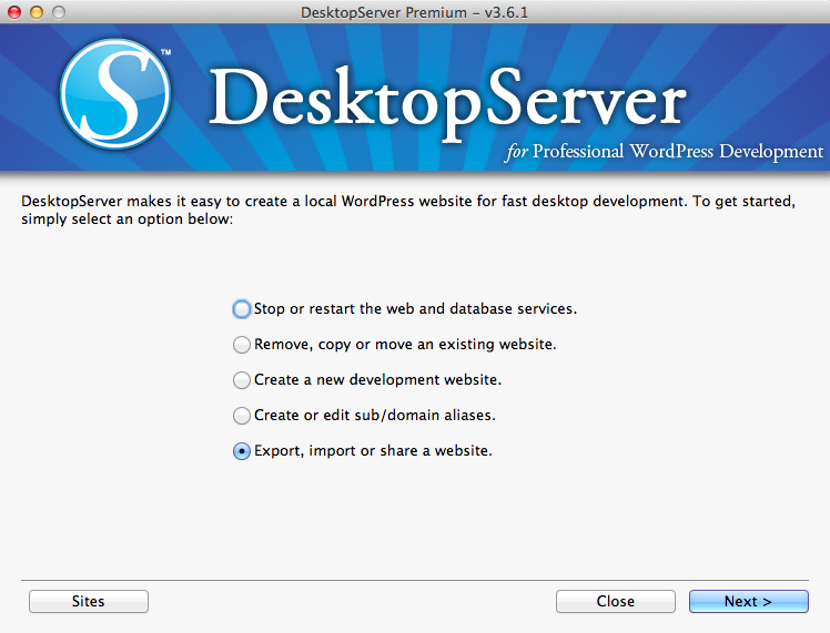 DesktopServer Import