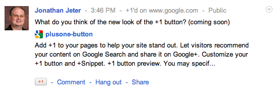 New Google+ +1 button preview New Google+ +1 button preview